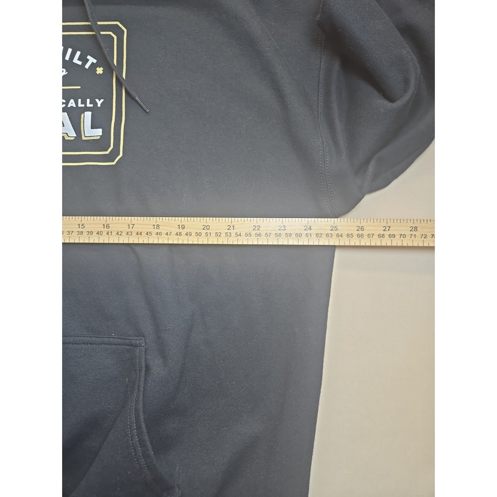 Gildan Black Mens Hooded Sweatshirt Long Sleeve Farm Built Rural XL NWT - Picture 4 of 8